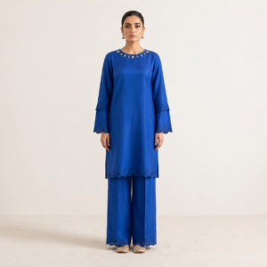 elegant soft crepe co ord set with layered cut workelevate your everyday style with this beautifully crafted soft crepe co ord set, designed for both comfort and elegance. featuring a stylish shirt paired with matching trousers, this outfit offers a sophisticated yet effortless look. the standout feature is the exquisite layered cut work detailing on the sleeves, ghera, and trouser paincha, adding a graceful and contemporary touch to the ensemble. lightweight, comfortable, and suitable for all seasons, this co ord set is perfect for casual outings, daily wear, and semi formal gatherings. product details: fabric: soft crepe style: shirt & trousers co ord set work: layered cut work on sleeves, ghera & trouser paincha season: all seasons occasion: casual wear, daily wear & semi formal events price: pkr 5,000