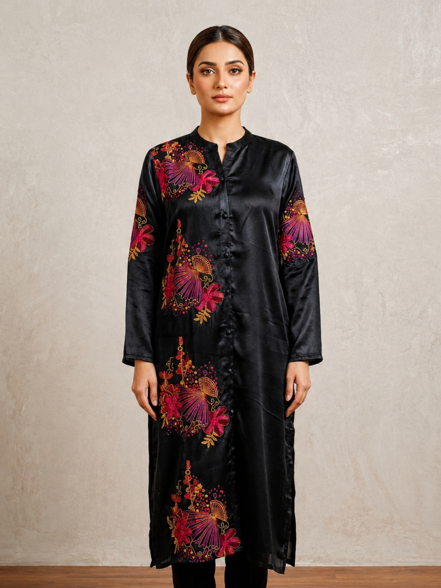 embroidered convertible shirt/gown embroidered convertible shirt/gown