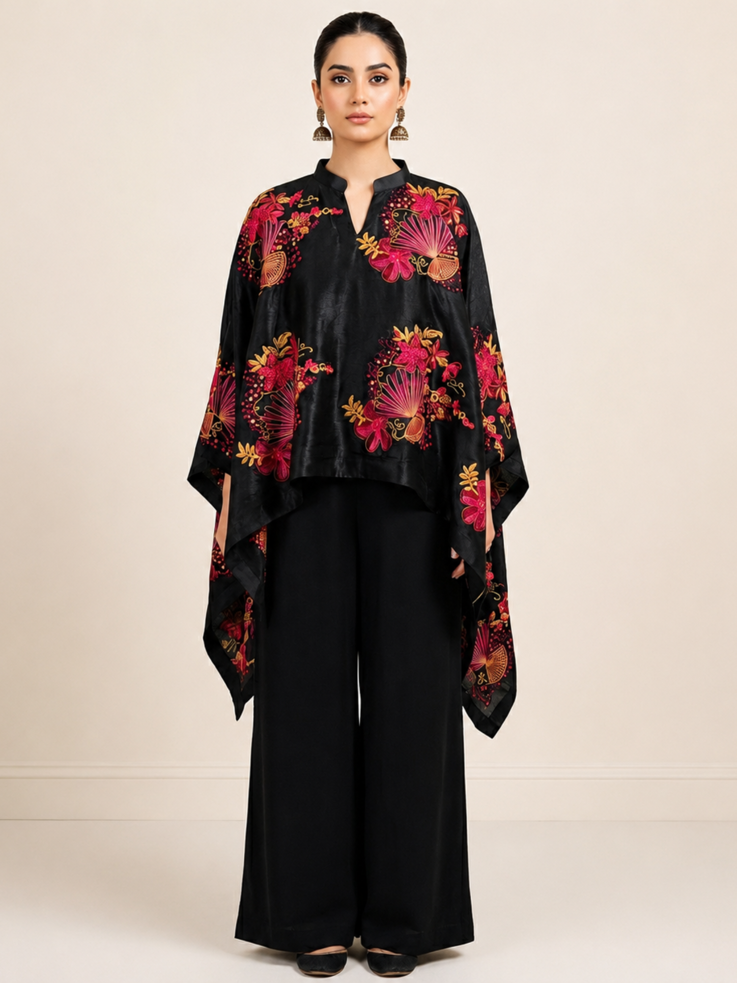 noir heritage multi embroidered kaftan noir heritage multi embroidered kaftan