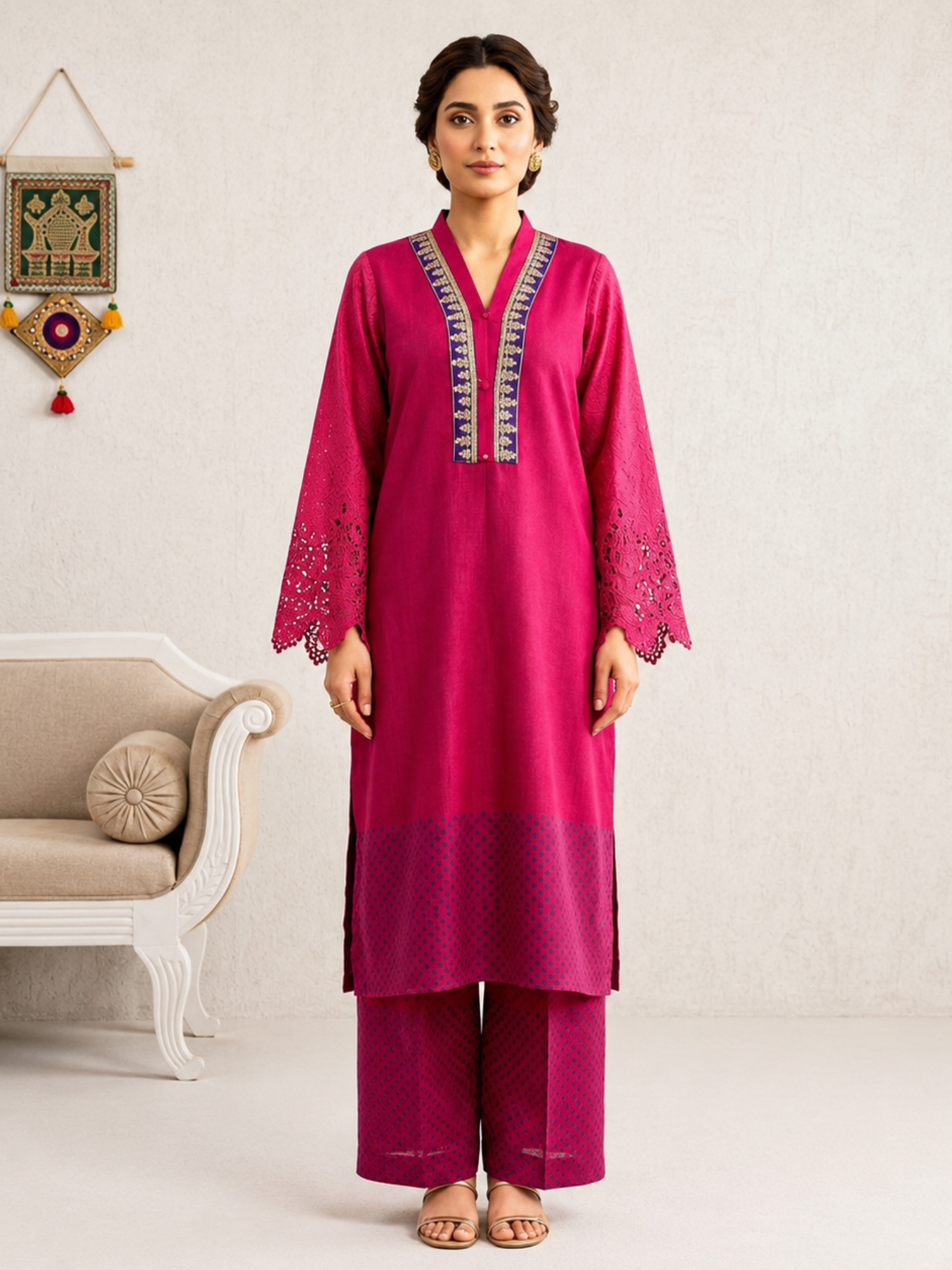 print embroidered grip georgette co ord set print embroidered grip georgette co ord set